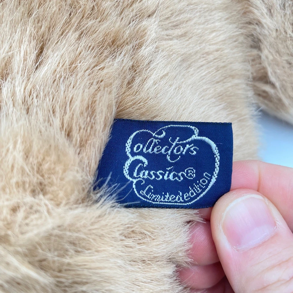 复古 Gund 1986 泰迪熊毛绒 16 英寸麂皮绒心形 HUGGINS 收藏经典 — 第 4/4 张图片