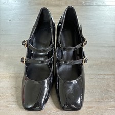 Black Patent Leather Double Strap Mary Jane H...