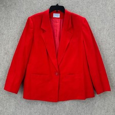 Pendleton Red Wool Blazer Vintage Single Button Jacket Made in USA Womens 12