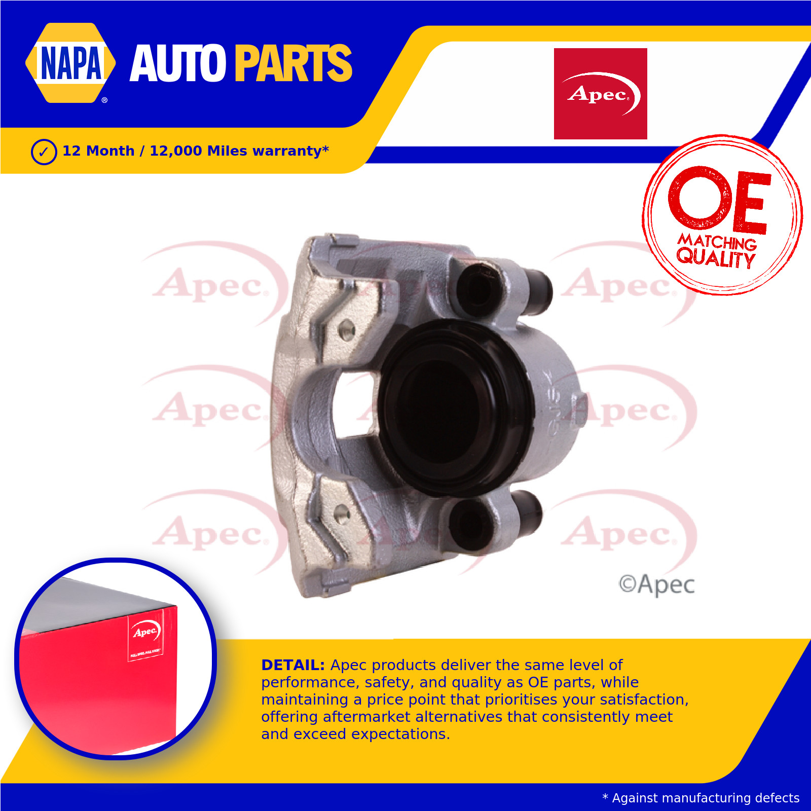 Brake Caliper fits FIAT 500C Front Left 2009 on 51892823 77365812 Apec Quality