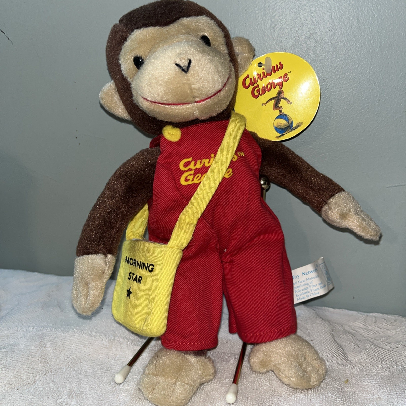Curious George with Morning Star Newspaper Bag Plush Vintage New With Tag