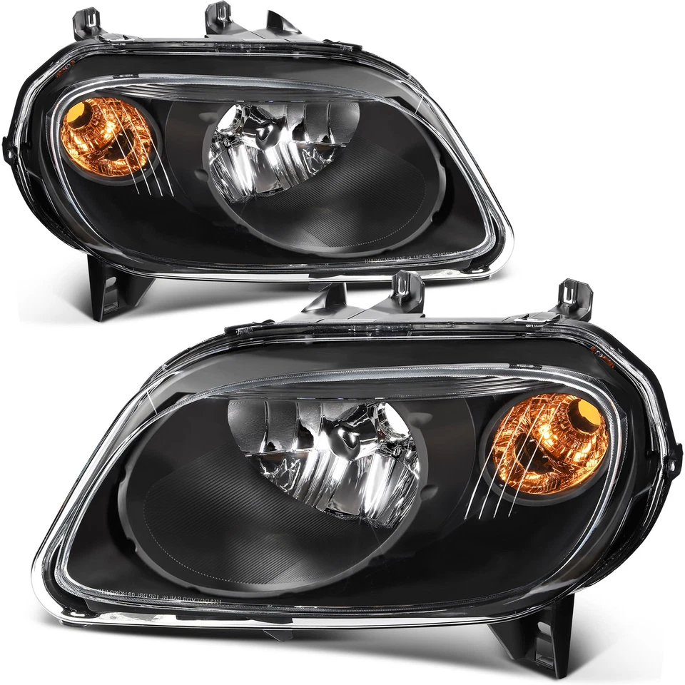 Conjunto de faros para Chevy HHR 2006 2007 2008-2011 lado derecho+derecho carcasa negra Foto 2 de 4