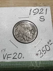 1921-S Indian Head Buffalo Nickel - San Francisco Mint - Very Fine VF/XF