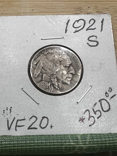 1921-S Indian Head Buffalo Nickel - San Francisco Mint - Very Fine VF/XF