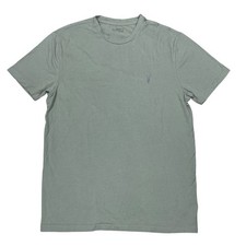 All Saints Race Tonic Crewneck T-Shirt Mens M Green Organic Cotton RamSkull Logo