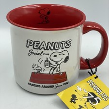 Snoopy 'Peanuts Social Club' Large Ceramic Mug &bull; 75th &bull; Coffee/Tea Cup &bull; New v2