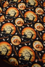 4.5 Yards of Halloween Fabric by RTC Fabrics Bats Pumpkins Ghosts Moons 44" Wide