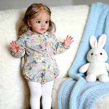 26" Reborn Baby Dolls Toddler Girl Pippa Cloth Body Rooted Hair Handmade Gift