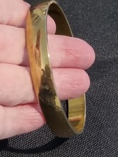 Gold Plated Bangle 1cm Width And 6cm Across Has Hindge Open Clasp
