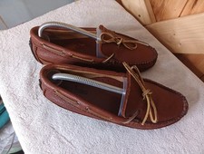 Minnetonka Moccasins 758 Women Leather Driving Moccasins Dark Brown Shoes Sz 8