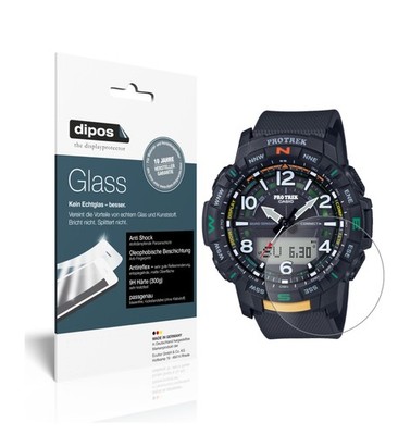 2x Schutzfolie für Casio PRT-B50 Pro Trek matt - Anti-Shock 9H Folie dipos