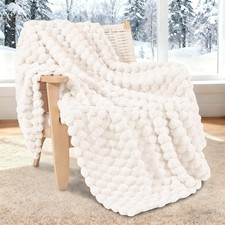 Throw Blanket for Couch with Jacquard Pattern, Fuzzy Soft Cozy Exquisite Blanket