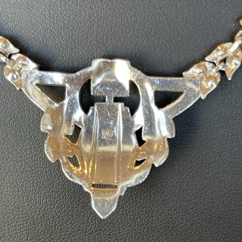 Seltene signierte KTF Trifari ART DECO Strass Halskette aus den 1930er Jahren 17 Zoll rhodiniert - Bild 6 von 10