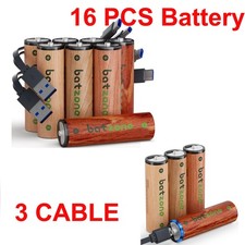 16 Pack 1.5V 3100mWh AA USB-C Rechargeable Lithium Battery With Charging Cable 2.50 per gallon