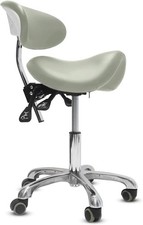 Saddle Stool with Wheels,3-Way Function Rolling Stool with Back Support,Ergon...