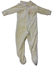Vtg Pajamas Size 1.5 Footed Sleeper USA Toddletime Yellow PJ Bear