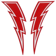 Porkchop BMX LIGHTNING BOLT decals stickers (Set of 2) RED & WHITE