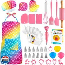 GIFTINBOX Kids Cooking and Baking Set, 54 PCS Complete Kit with A
