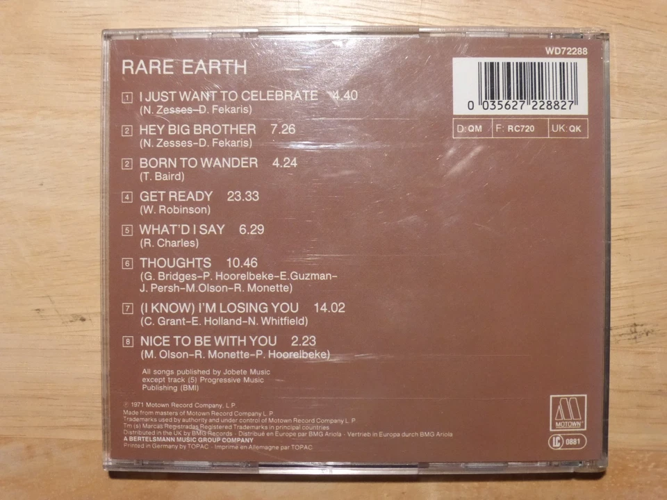 Rare Earth -In CONCERT -CD Neuwertig- incl. Get Ready -(I Know) I'm Loosing You - Bild 2 von 4