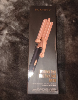 FoxyBae Precious Gem Mini Rose Gold Waver Dual Voltage Ceramic/Tourmaline