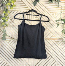 American Apparel Women's Cotton Spandex Tank Top SLEEVELESS Black Sz Large