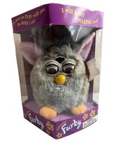 Rare Vintage Electronics Grey Tiger 1998 FURBY ALL GRAY W/PINK EARS