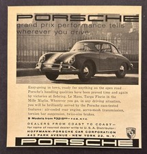 1957 Porsche 356A Coupe photo "Grand Prix Performance" vintage print ad