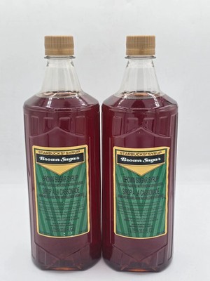 2 Pack Starbucks Brown Sugar Syrup Coffee Flavoring, 1 Liter past bb date