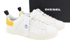 DIESEL Men Sneakers S-Clever Low Lace EU45 Leather White Almond Toe Trainers DDP