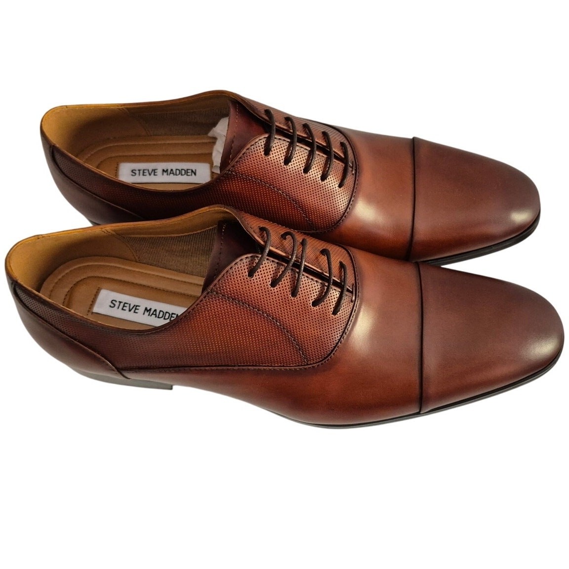 Steve Madden Size 11.5 M EBNERR Tan Leather Oxfords New Men\'s Shoes Amazon.com | Steve Madden Men main image 4