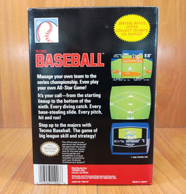 MINTY BOX CIB Tecmo Baseball complete in nintendo nes collector quality lot nice