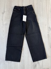 Zara Kids Black Wide Leg Jeans Mid Rise Full Length Size 11-12 148 cm NWT