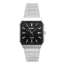 Casio MTP-B185D-1AV Mens Analog Quartz Watch Black Dial Silver Steel 50m Date