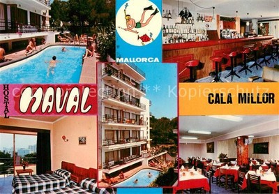 Cala Millor Mallorca Hostal Maval Pool Zimmer Bar Gastraum