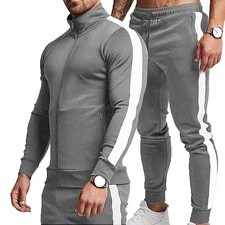 Men's Casual Active Tracksuits Full Zip Sports Jogging Suits Sets Athletic Ru...