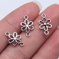 100pcs 15x9mm Alloy Charm Floral connector Pendant Crafts