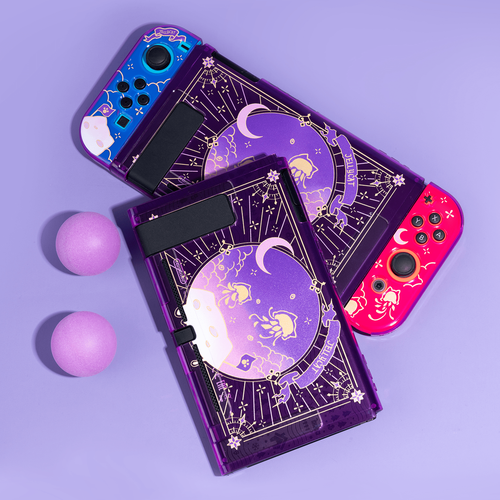 Funda protectora GeekShare para Nintendo Switch delgada suave luz de luna medusas púrpura - Imagen 5 de 11