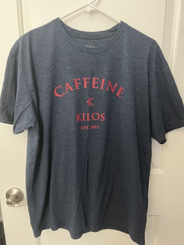COFFEIN & KILOS LOGO HERREN BLAU ROT C&K GYM LIFT ROGUE FITNESS TRAININGSSHIRT XL - Bild 2 von 4