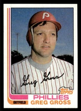 1982 Topps #53 Greg Gross Card Philadelphia Phillies