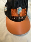 Vintage Miami Dolphins Hat Cap Mens Strap Back Black Authentic Leather — photo 1
