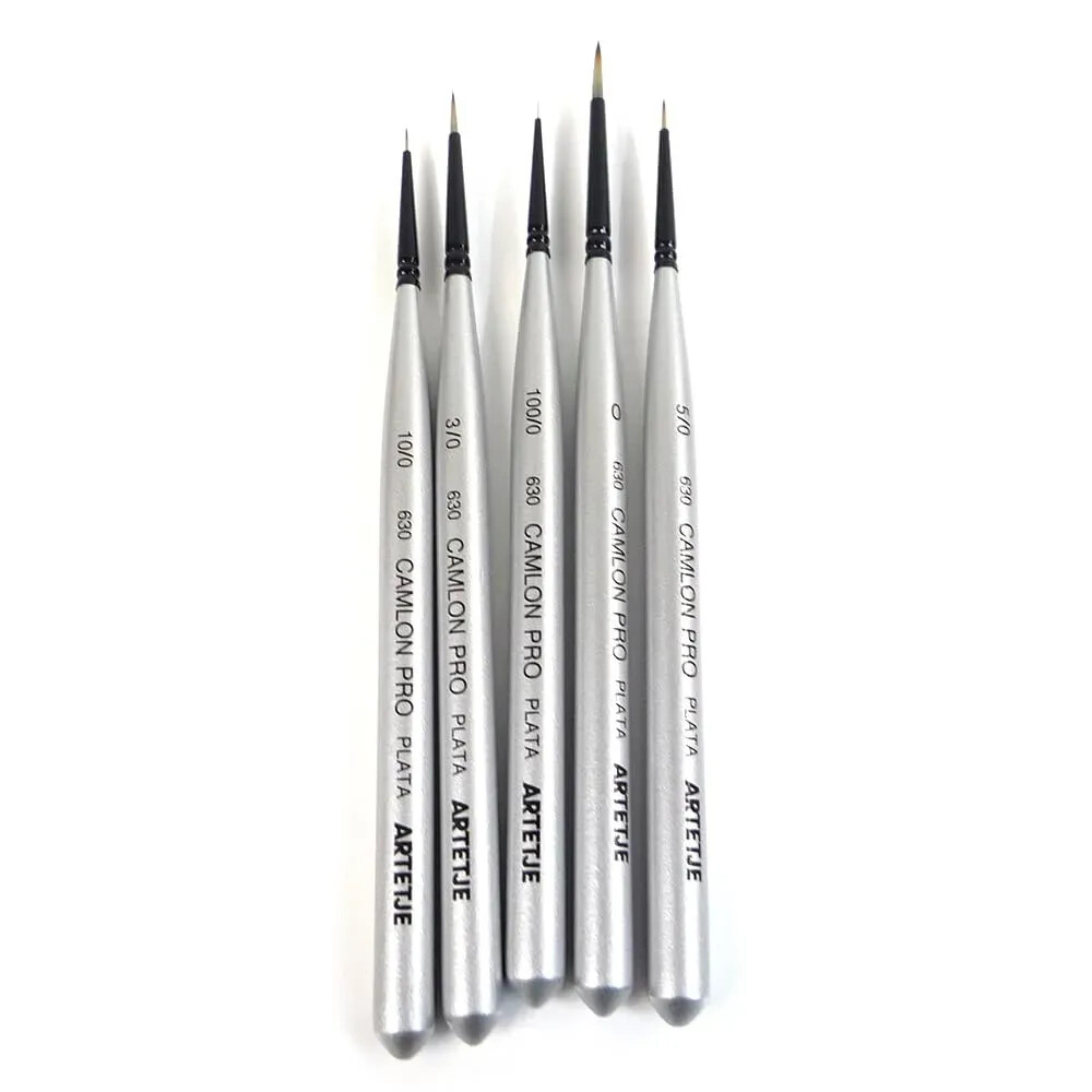 Camlon Pro Plata Nylon Watercolor Brush Ultra-fine 5-Piece Set with ...