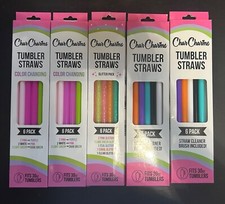 Five Packs of New Char Charms Tumbler Straws 6 Pack Fits 30oz