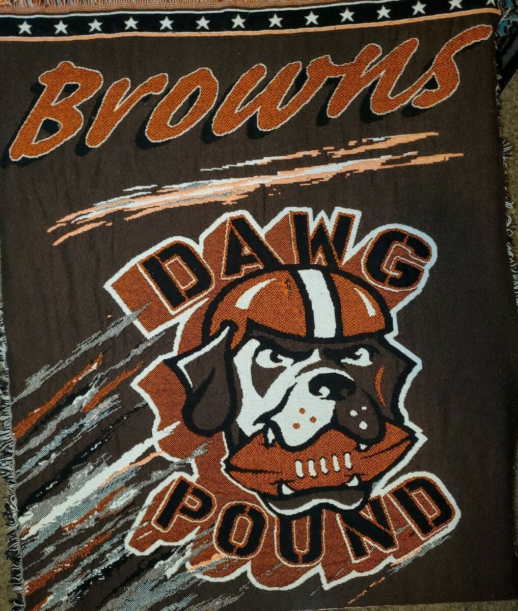 NFL Cleveland Browns Dawg Pound 40'x54' Woven Tapestry Throw Blanket Fringe
