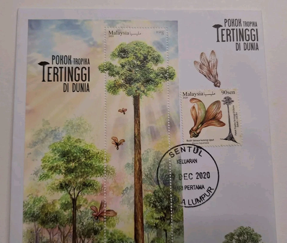 Malaysia 2020 Pokok Tropika Tertinggi Di Dunia World Tallest Tree Stamp Set FDC - Image 4 of 4