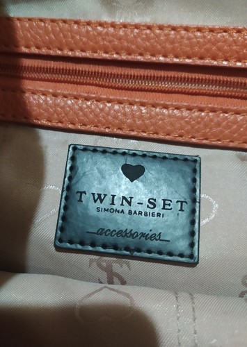 Borsa a mano e a spalla Donna TWIN SET Similpelle Arancione Usato - Foto 5 di 12