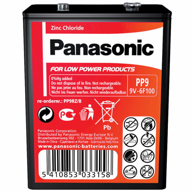 Pp9 Panasonic PP9RZ - Zinc/Carbon Battery (PP9PANASONIC) for sale online | eBay