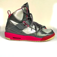 Nike Air Jordan Flight Youth Girl Sneakers Gray/Hot Pink 524864-029 Size 7Y