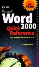 Microsoft Word 2000 Quick Reference Que Quick Reference Series