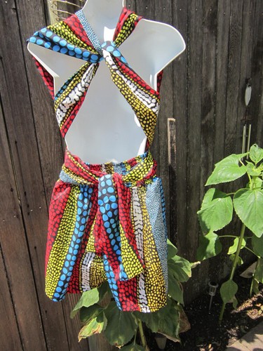 NWOT Women Boho Print Multiple Wear Romper Ethnic Tie Top & Shorts Size Small - Picture 2 of 3