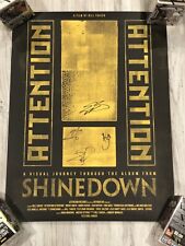 Autographed SHINEDOWN ATTENTION ATTENTION Signed Poster Black Autographed SHINEDOWN ATTENTION ATTENTION Signed Poster Black